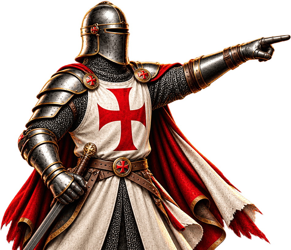 Trinity knight pointing up at the Research AI button